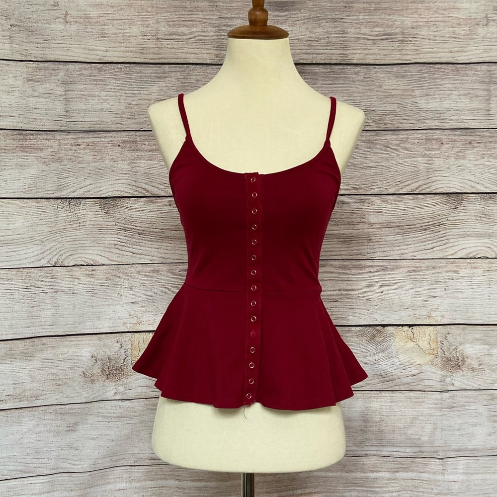 Urban Outfitters Cooperative Maroon Peplum Blouse